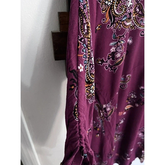 Charming Charlie Paisley Floral Dress Med lightweight adjustable sleeve summer - Picture 3 of 7